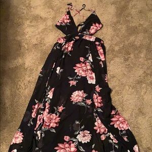 Black floral  maxi dress